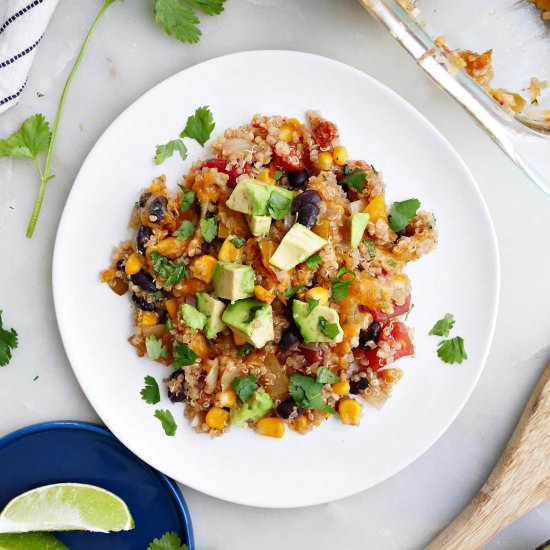 Vegetarian Quinoa Taco Casserole