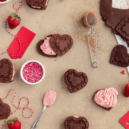 Strawberry Sandwich Cookies