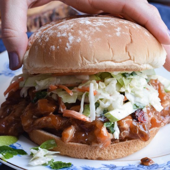 Cranberry BBQ Pulled Chicken &Slaw