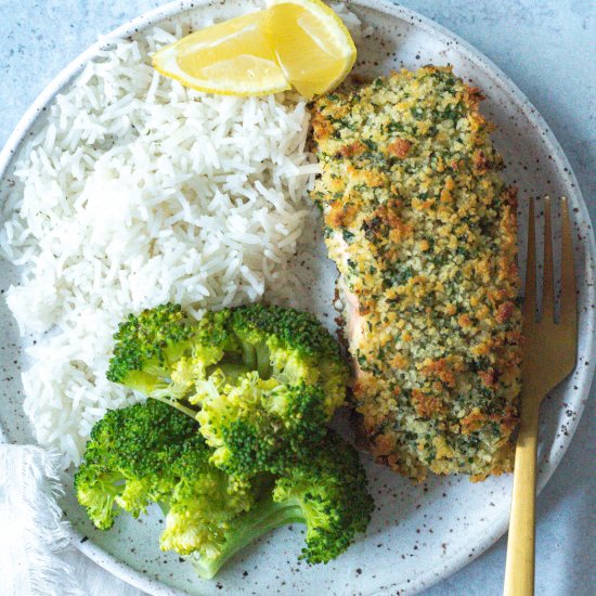 Baked Herb Crusted Salmon (For One)