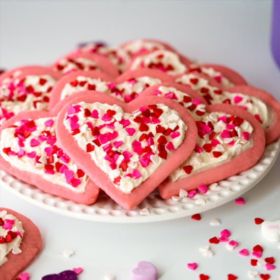 Heart Sugar Cookies and Buttercream