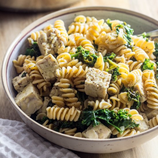 Lemon Kale Tempeh Pasta