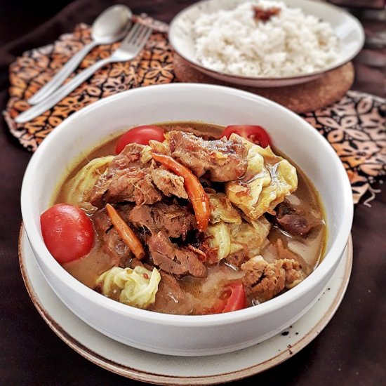 Lamb/ mutton stew in coconut milk