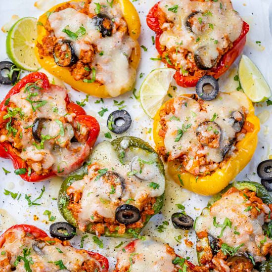 KETO GROUND TURKEY STUFFED PEPPERS