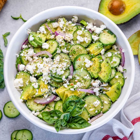 CUCUMBER AVOCADO FETA SALAD