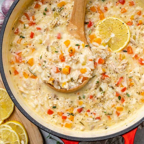 CREAMY TURKEY LEMON RICE SOUP