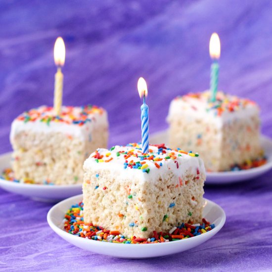 Birthday Cake Rice Krispie Treats