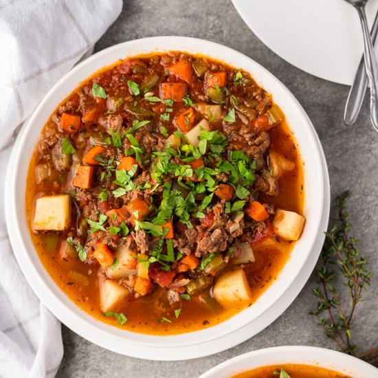 Stovetop Hamburger Soup