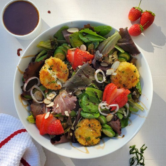 Fried Goat Cheese Strawberry Salad