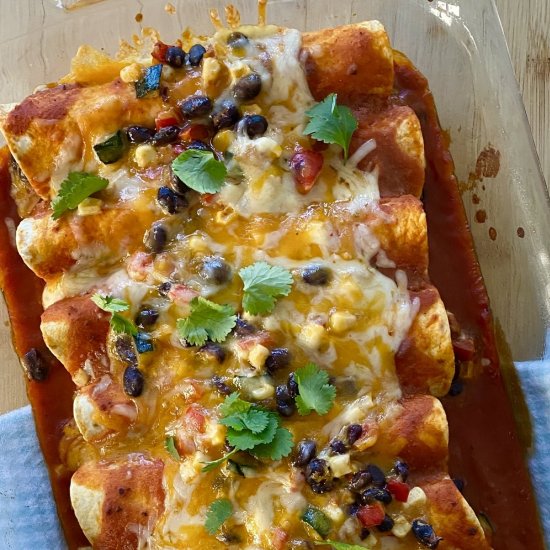 Veggie and Black Bean Enchiladas