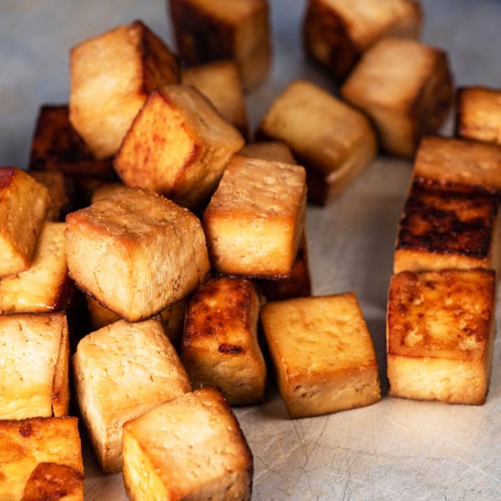 Simple Baked Tofu with Sesame Soy