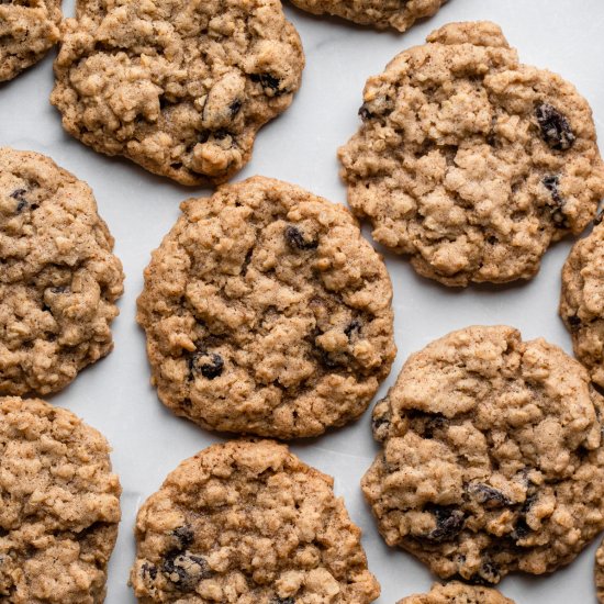 Vegan Oatmeal Raisin Cookies