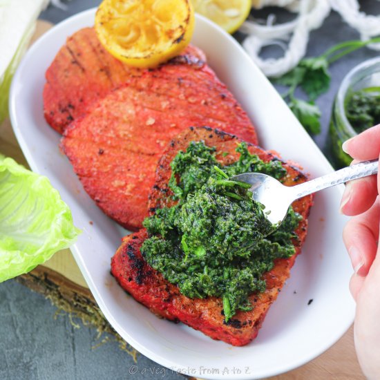 vegan Pan Fried Tofu “Salmon”