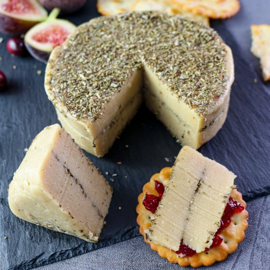 vegan aged herbed cheese