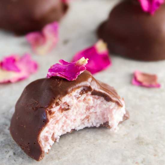 Keto Rose Water Chocolate Truffles