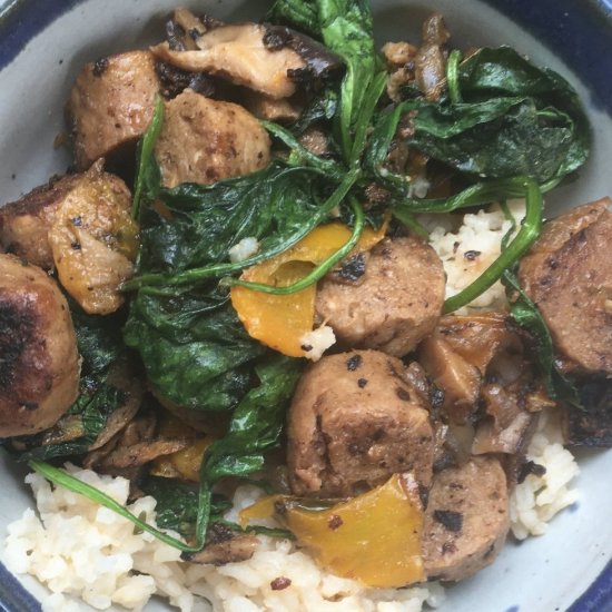 Spinach and Sausage Bowl