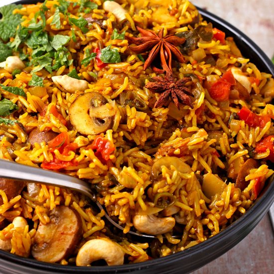 Instant Pot Mushroom Biryani