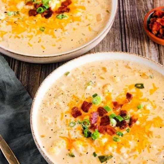 Cauliflower Jalapeno Popper Soup