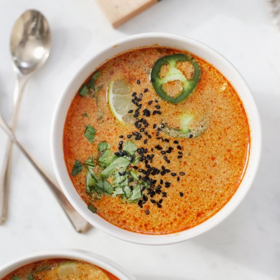 spicy Thai peanut soup