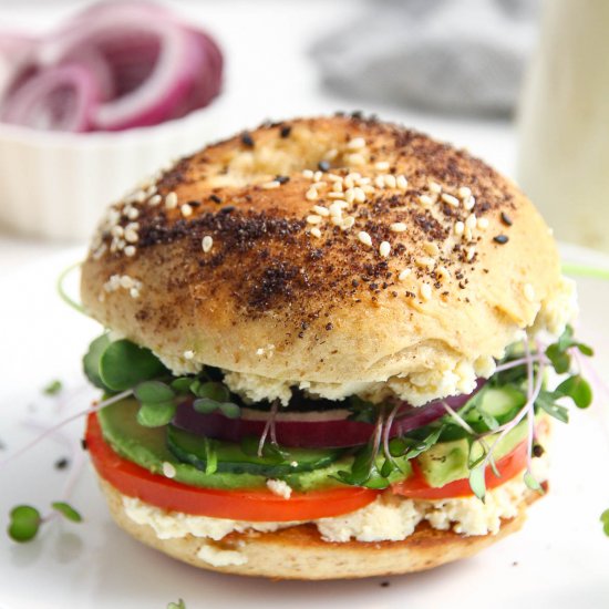 Garden Veggie Cream Cheese Bagel