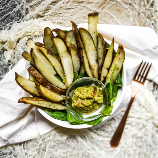 Easy Baked Fries + Guacamole