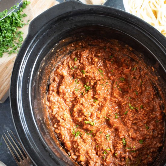 Slow Cooker Spaghetti Bolognese