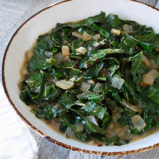 Collard Greens Braised in Coconut M