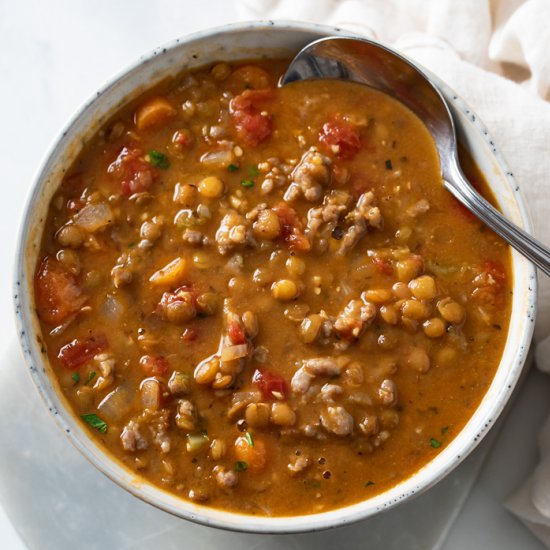 Lentil Sausage Soup