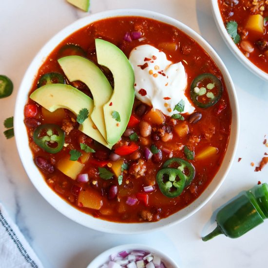 Turkey Chili With Butternut Squash