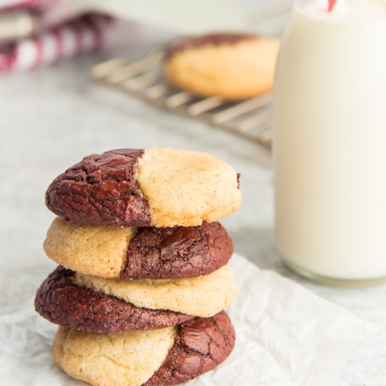 Red Velvet Snickerdoodle Brookies