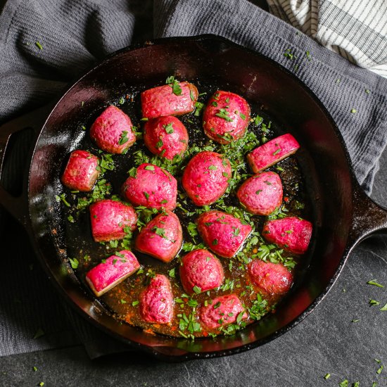 Whole30 “Butter” Braised Radishes