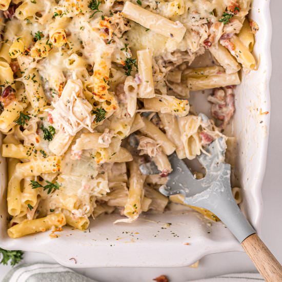 Chicken Bacon Alfredo Casserole