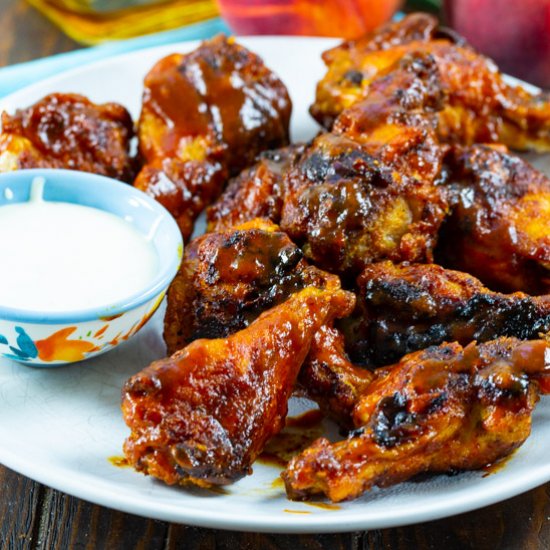 Bourbon Peach BBQ Wings