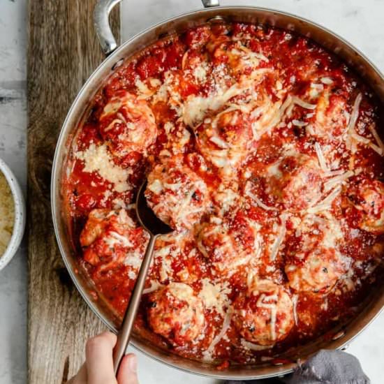 Baked Chicken Parmesan Meatballs