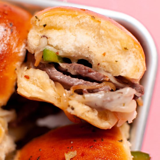 Philly Cheesesteak Sliders