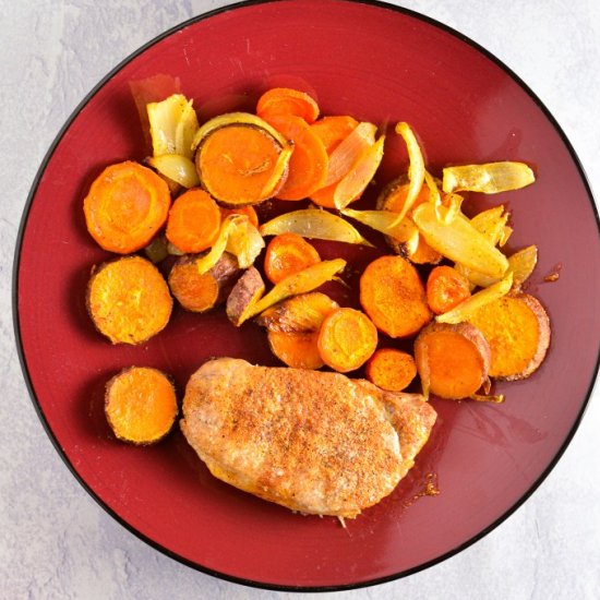 Sheet Pan Pork Chop and Vegetables