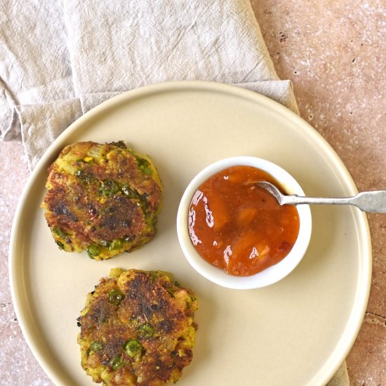 curried potato and pea burgers