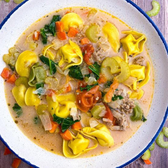 Tortellini Soup With Sausage & Kale