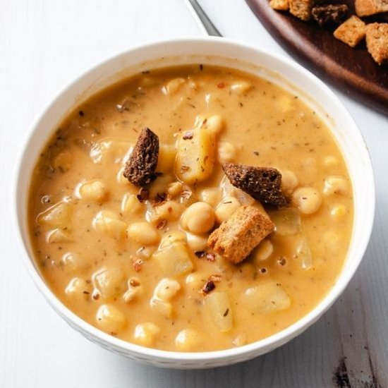 Vegan Creamy Chickpea Potato Soup