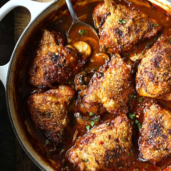 Beer braised chicken