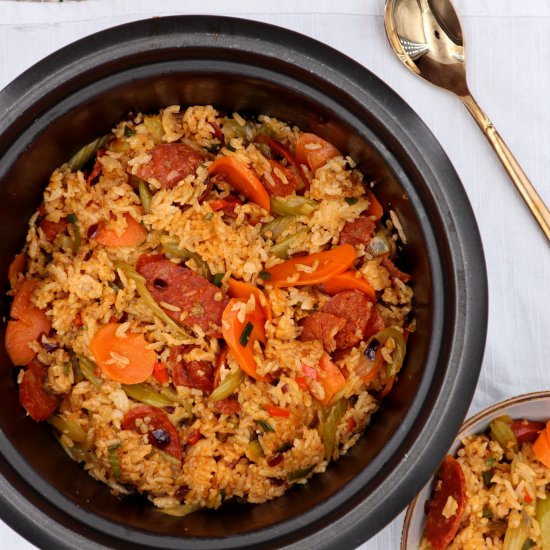 Easy chorizo rice cooker