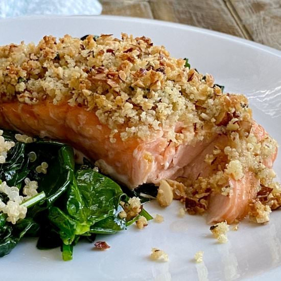 Pecan Crusted Honey Mustard Salmon