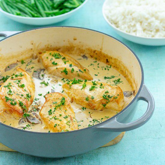 Chicken in a Creamy Mushroom Sauce