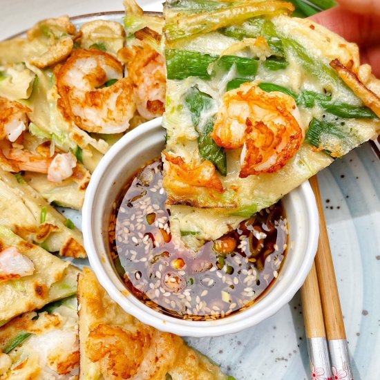 Korean-style Shrimp Pancakes