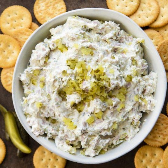 Creamy and cheesy dill pickle dip