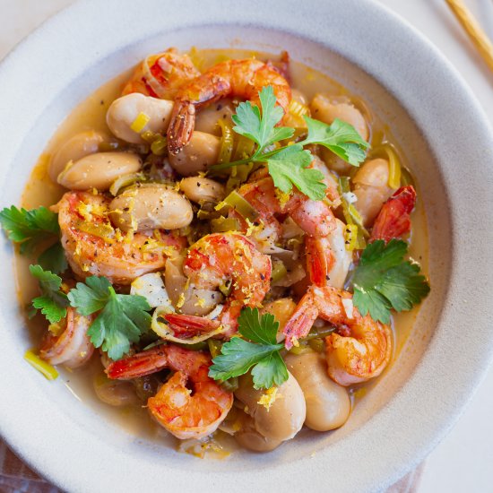 Lemony Shrimp and Bean Stew