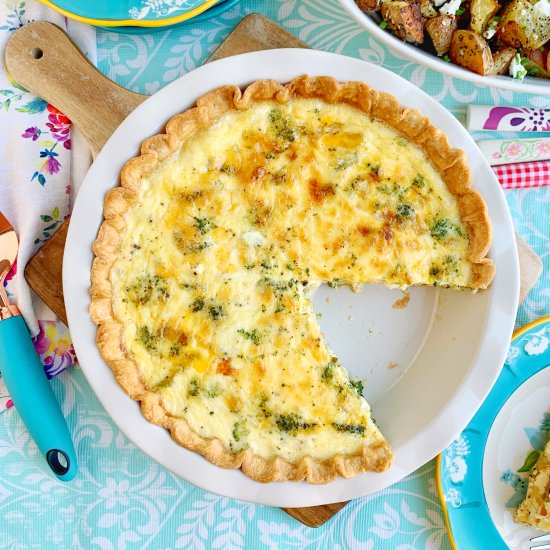 Broccoli Cheddar Quiche