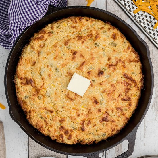 Cheesy Green Chili Cornbread