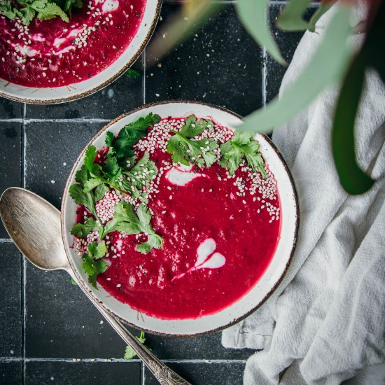 Beet Carrot Ginger Soup