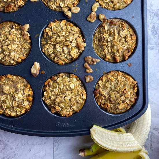 Banana Baked Oatmeal Muffin Cups